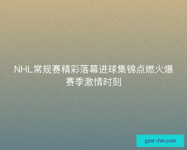 NHL常规赛精彩落幕进球集锦点燃火爆赛季激情时刻